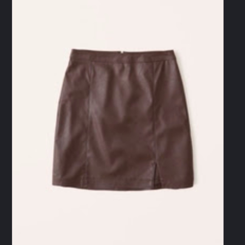 Abercrombie & Fitch Vegan Leather Brown Mini Skirt